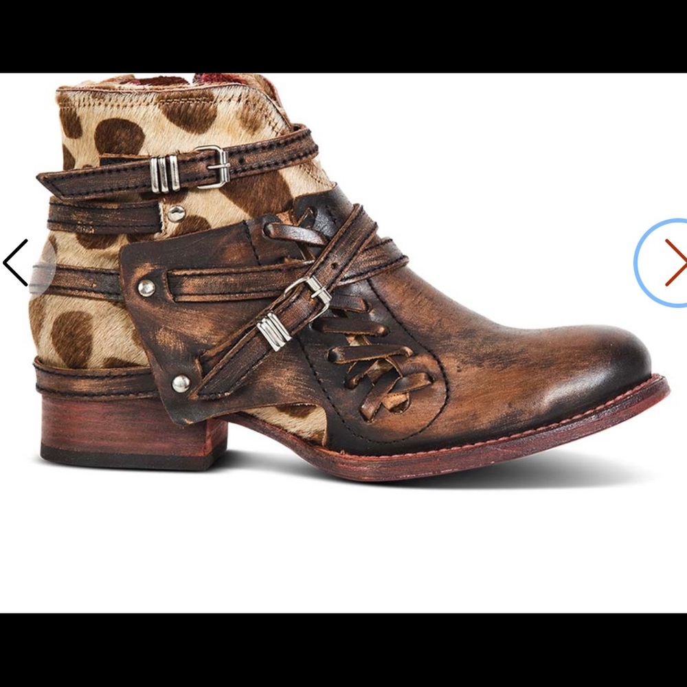 Freebird Belfast brown/leopard booties